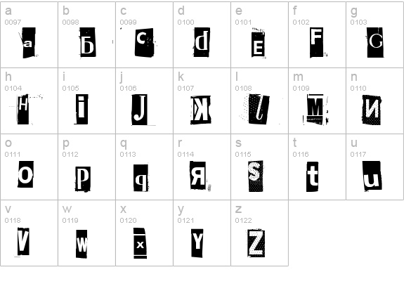 Phorssa lowercase a-z preview