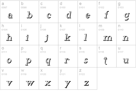 Phosphorus Hydride lowercase a-z preview