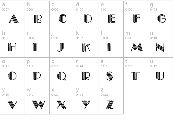 PiccadillyEF lowercase a-z preview