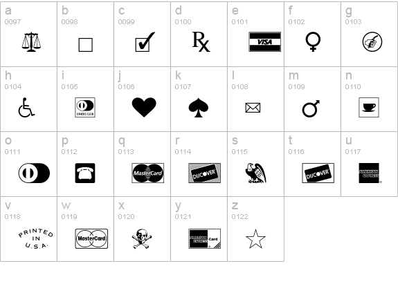 PictographOne lowercase a-z preview