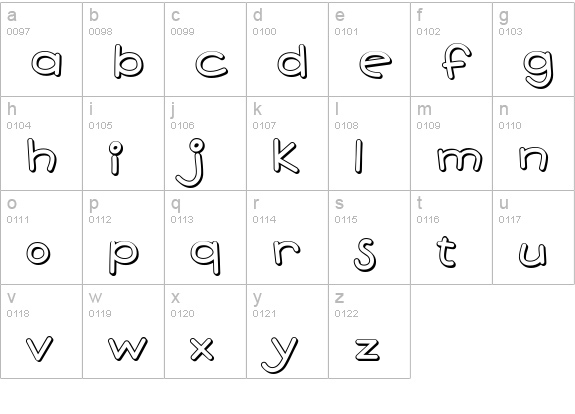 Pie Contest BTN Shadow lowercase a-z preview