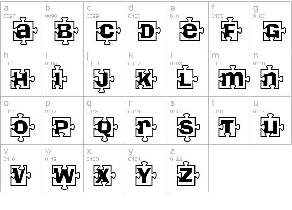 PiecesW lowercase a-z preview
