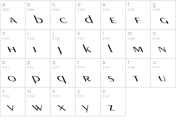 Pig Nose Typ Leftified lowercase a-z preview