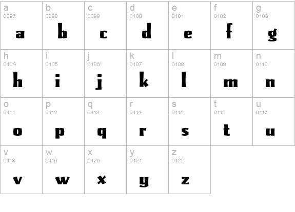 Pilsner-Black lowercase a-z preview
