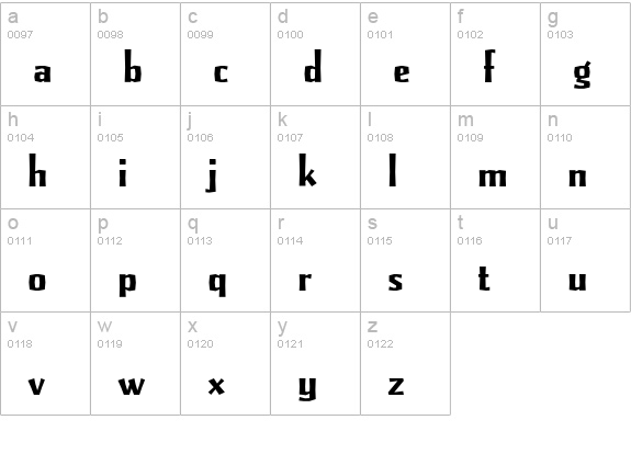 Pilsner-Bold lowercase a-z preview