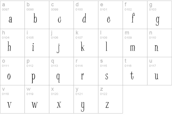 Pine Casual lowercase a-z preview