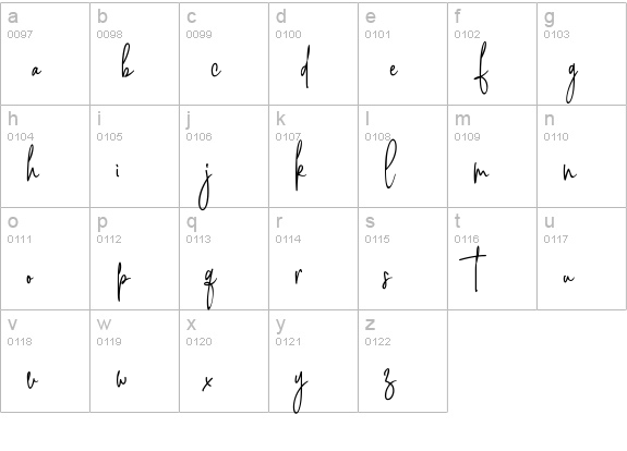 Pink Script lowercase a-z preview