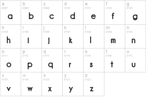 Pinstripe Limo lowercase a-z preview