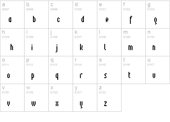 pinx Bold lowercase a-z preview