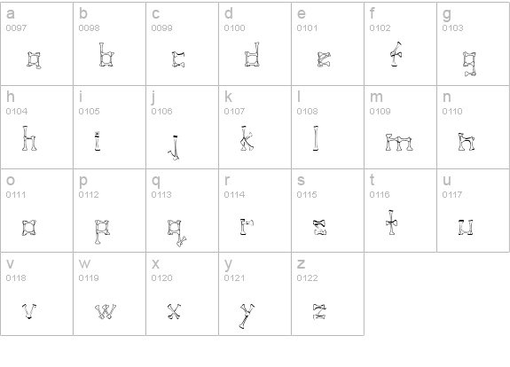 Pirate Regular lowercase a-z preview