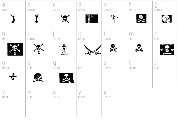 pirates pw lowercase a-z preview