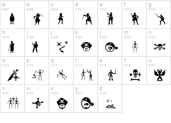 PiratesThree lowercase a-z preview