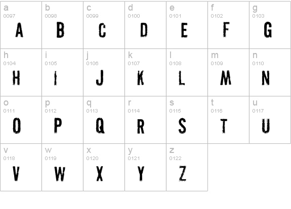 Pistolgrip lowercase a-z preview