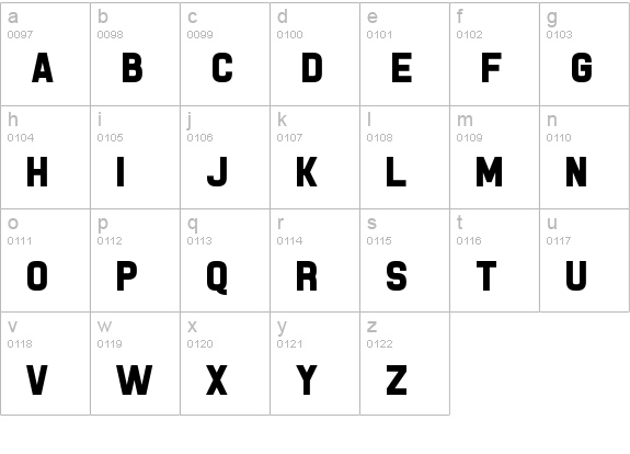 Piston Pressure lowercase a-z preview
