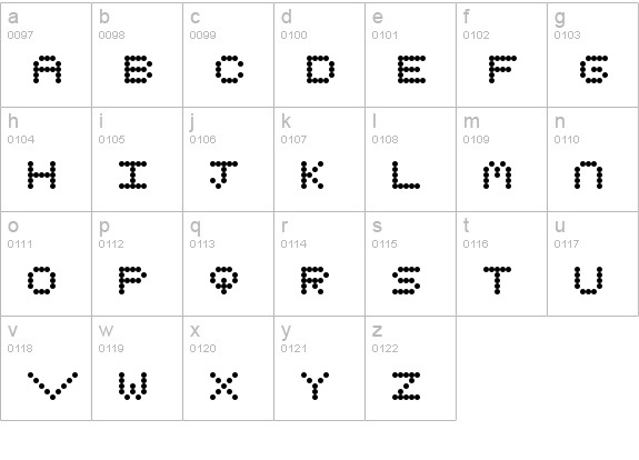 Pixel II Regular lowercase a-z preview