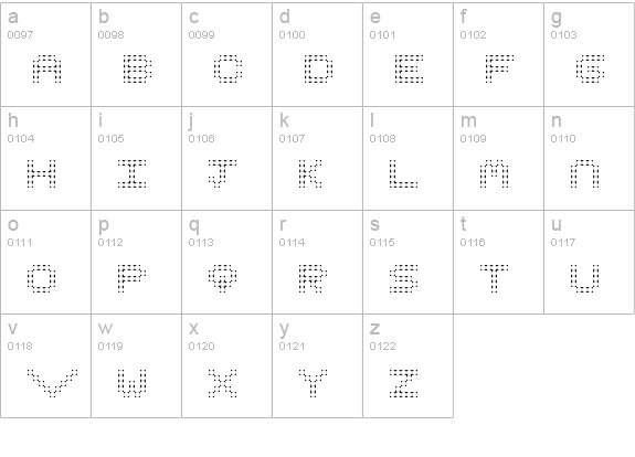 Pixel III Regular lowercase a-z preview