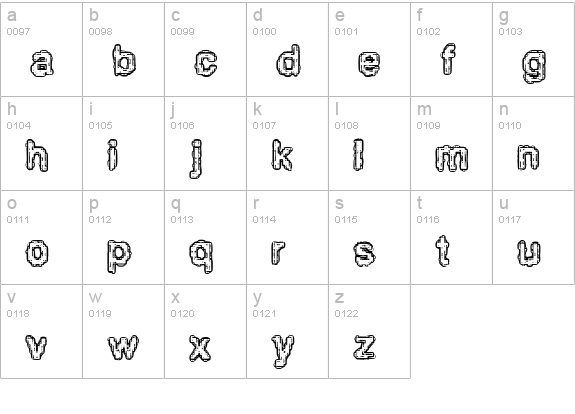 Pixel Krud (BRK) lowercase a-z preview