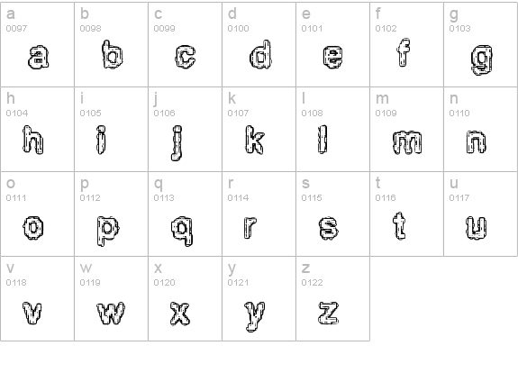 Pixel Krud BRK lowercase a-z preview