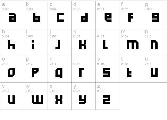 Pixel Powerline lowercase a-z preview