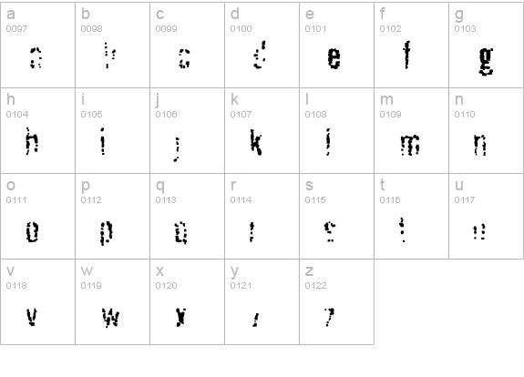 Pixel Shift lowercase a-z preview