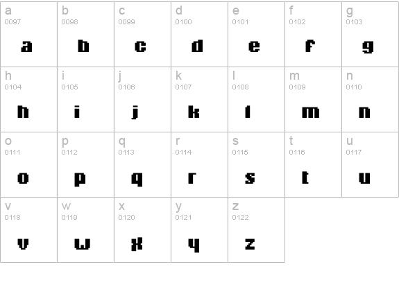pixelblock Normal lowercase a-z preview
