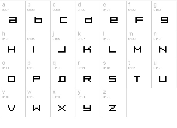 Pixeldust lowercase a-z preview