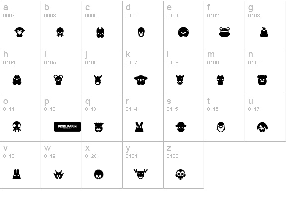 Pixelfarm Pets lowercase a-z preview