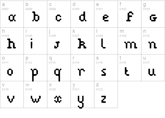 Pixelstitch lowercase a-z preview