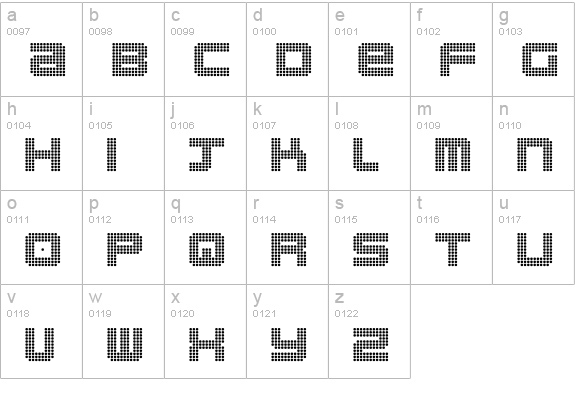 pizzo lowercase a-z preview