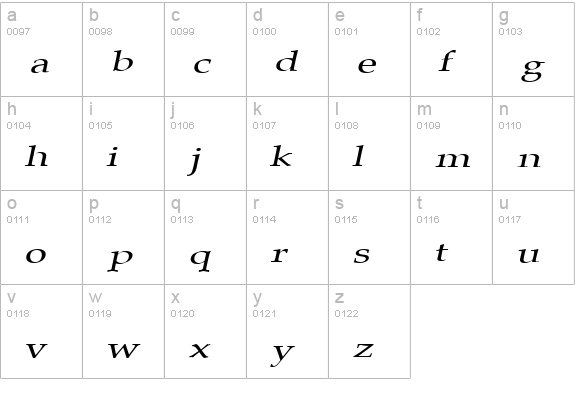 Plain Squashed lowercase a-z preview