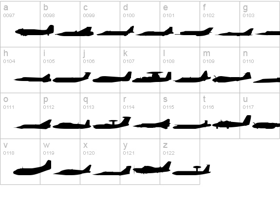 Planes-S-Modern lowercase a-z preview