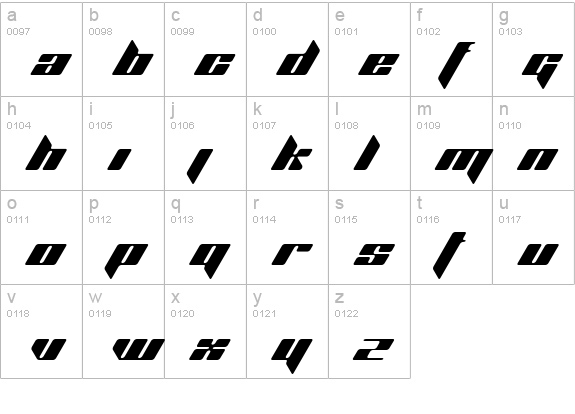 Planet Kosmos lowercase a-z preview