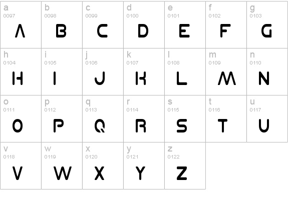 Planet N Condensed lowercase a-z preview