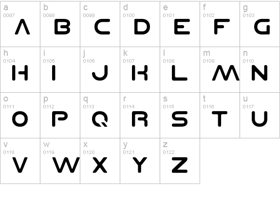 Planet NS lowercase a-z preview