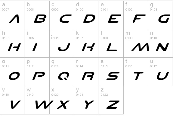 Planet NS Expanded Italic lowercase a-z preview
