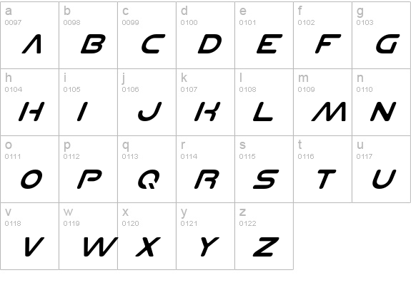 Planet NS Italic lowercase a-z preview