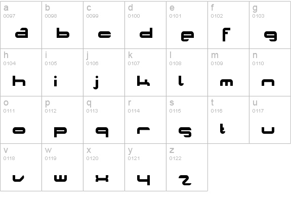 Planet Opti lowercase a-z preview