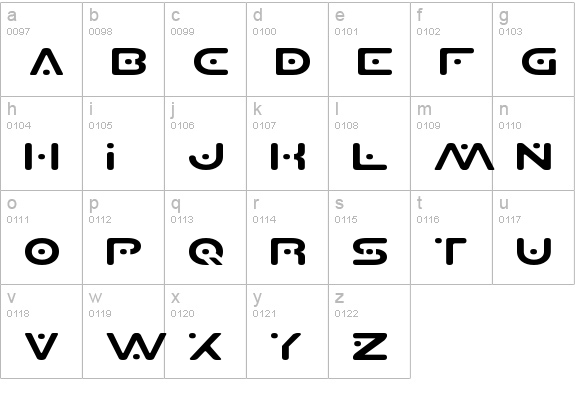 Planet S Expanded lowercase a-z preview