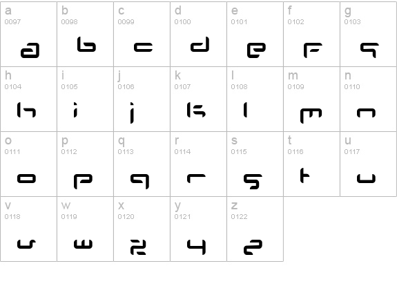 Planet Space lowercase a-z preview