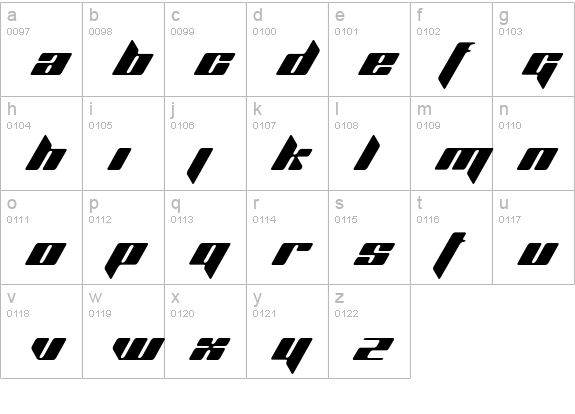 PlanetKosmos lowercase a-z preview