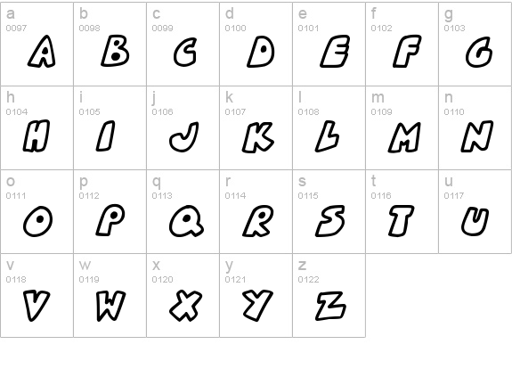 Planetoid X
 lowercase a-z preview