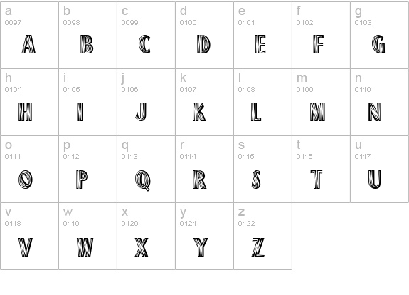 PlankCondensed Normal lowercase a-z preview