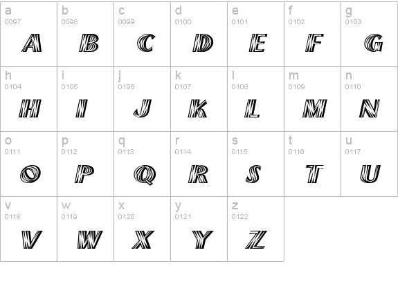 PlankExtended Italic lowercase a-z preview