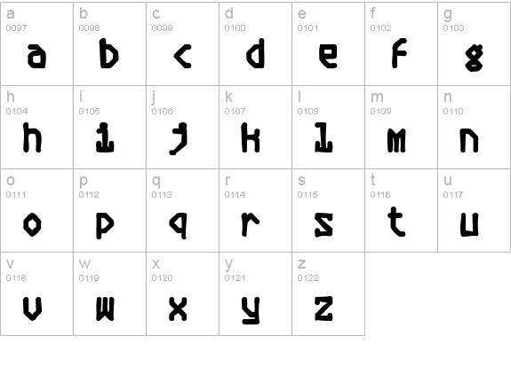 Plasmatic Ink lowercase a-z preview