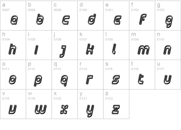 Plasmatica Open Italic lowercase a-z preview