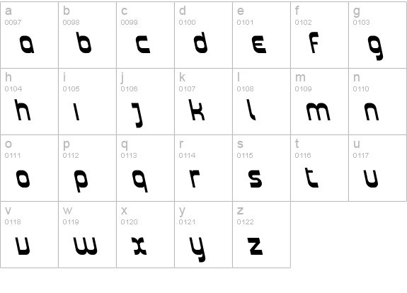 Plasmatica Rev Italic lowercase a-z preview