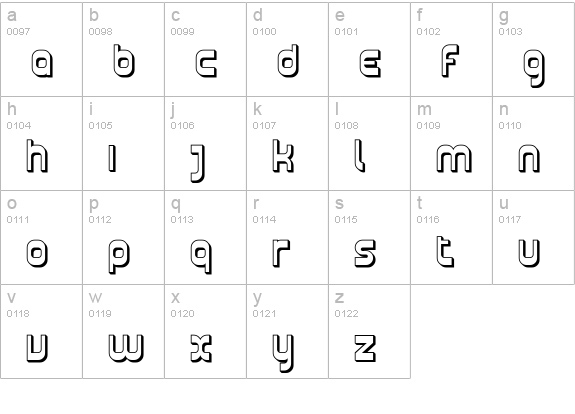Plasmatica Shaded lowercase a-z preview