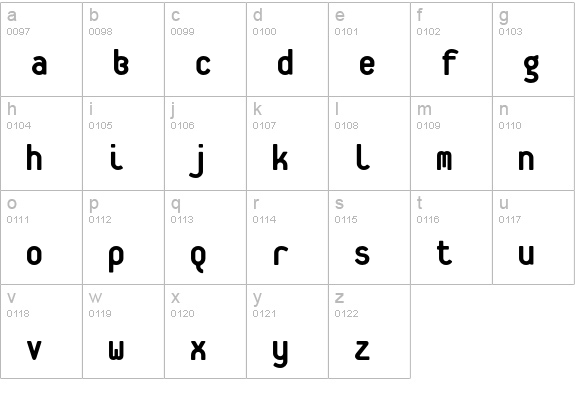 PlateletHeavy lowercase a-z preview