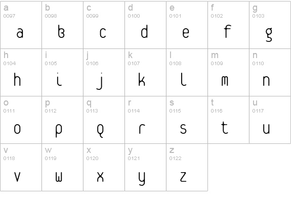 PlateletThin lowercase a-z preview