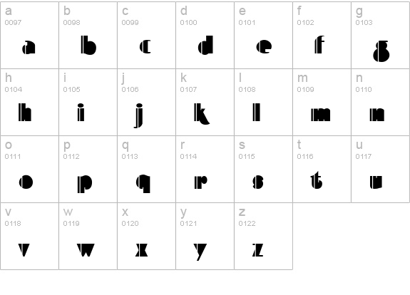 Playce Regular lowercase a-z preview